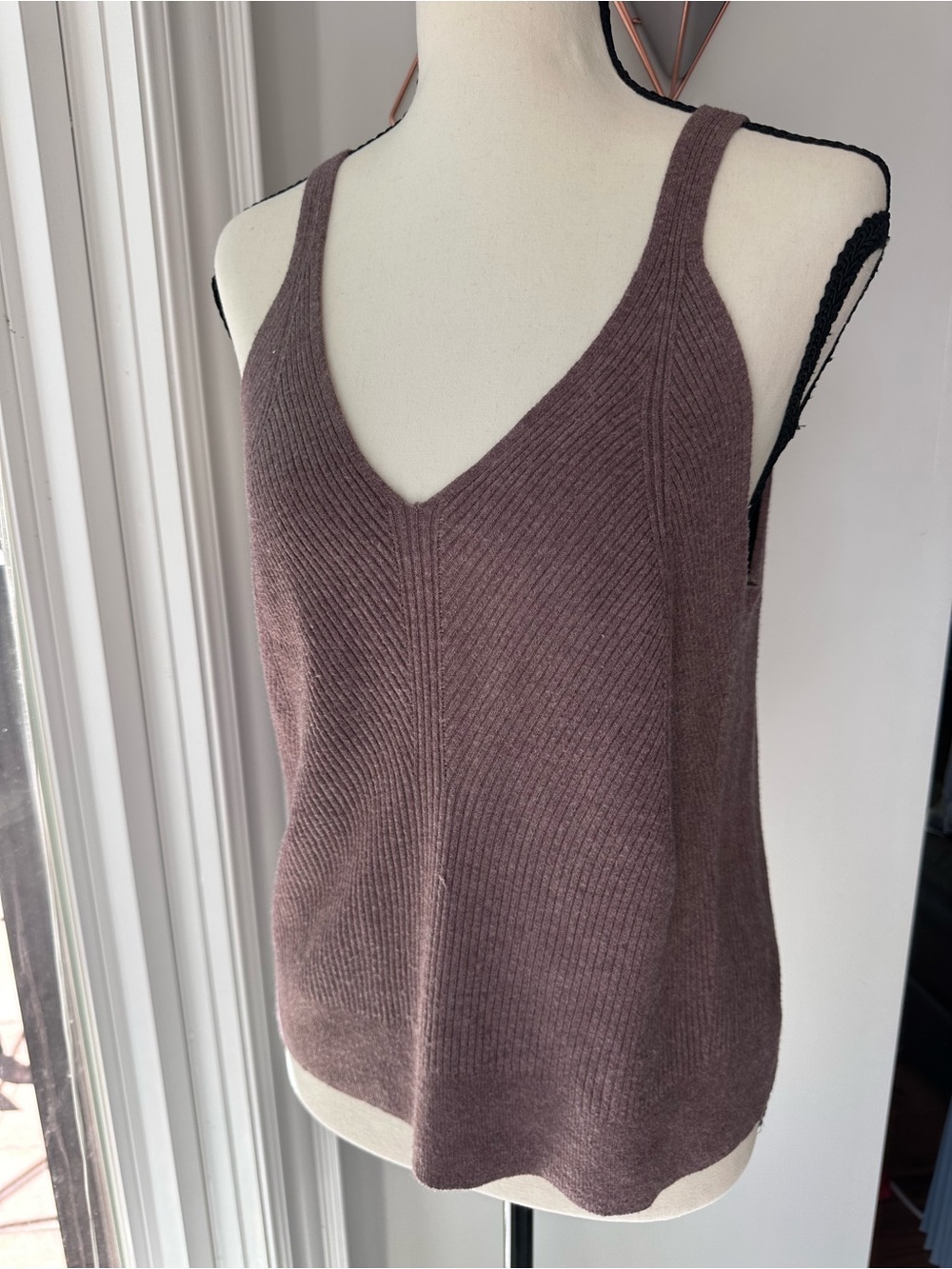 A NEW DAY TARGET V-Neck Knit Tank Top in Mauve Purple Soft Stretchy Size XXL